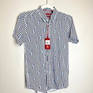 Report Collection New Women's Size 16 Pineapple Stripe Silky Blouse